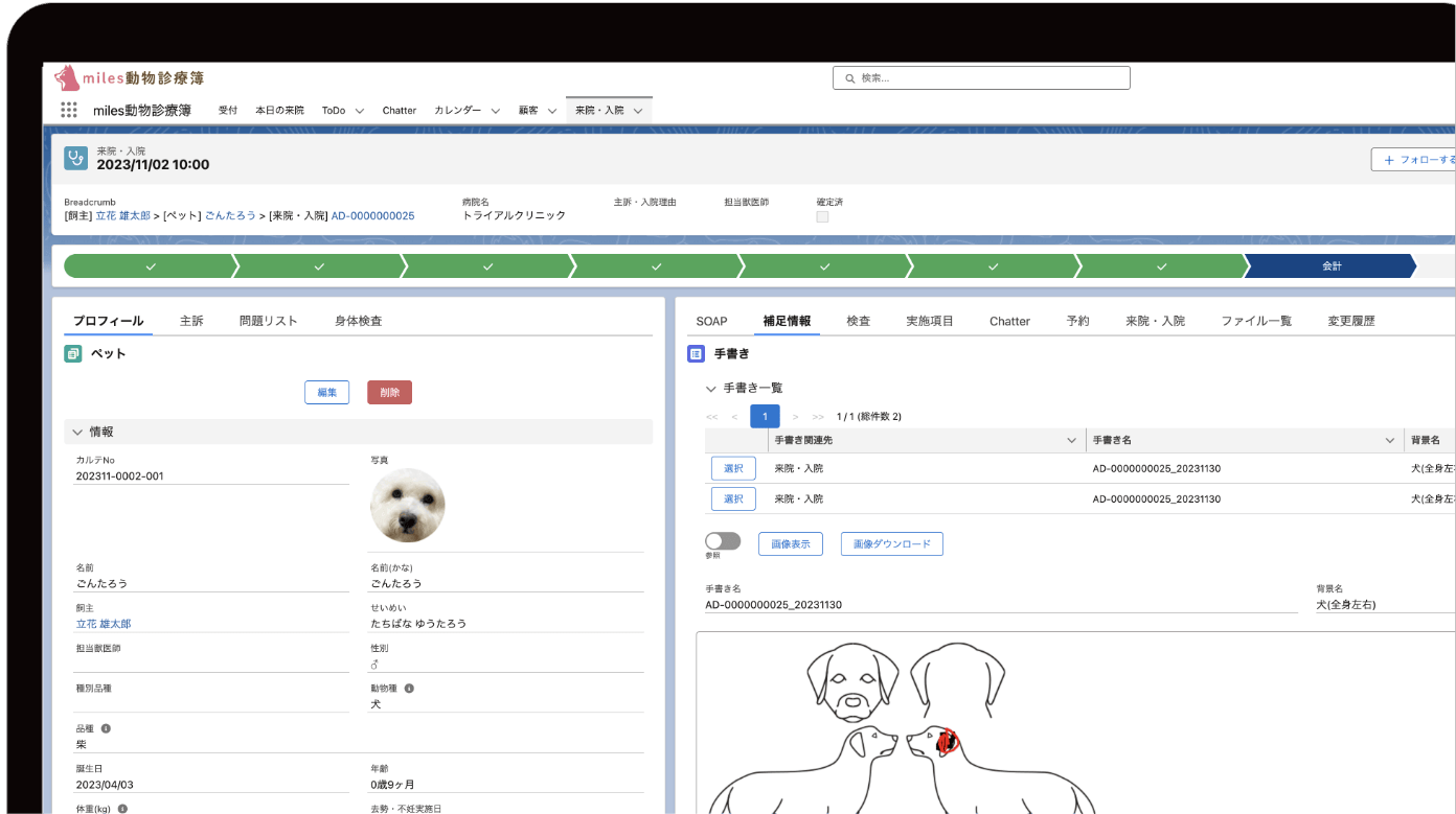 補足情報（手書き機能付き）